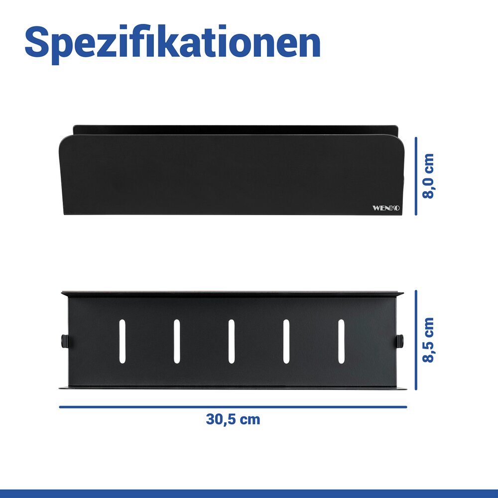 LIZAN schwarz Turbo-Loc® Wandablage aus Edelstahl
