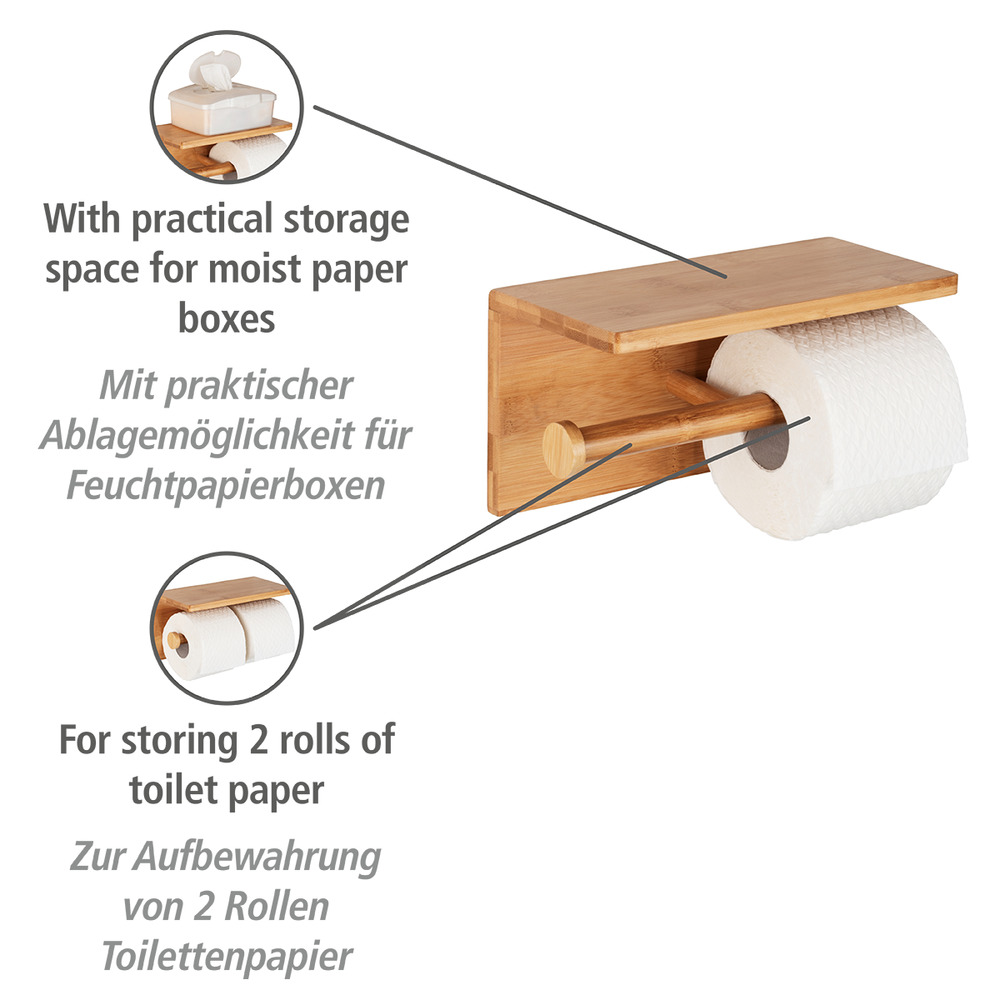 Duo BAMBUSA Toilettenpapierhalter aus Bambus