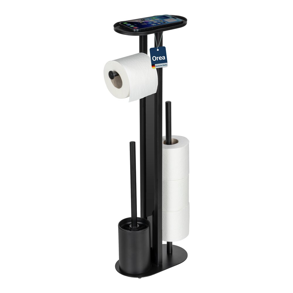 OREA Black Stand-WC-Garnitur mit Ablage