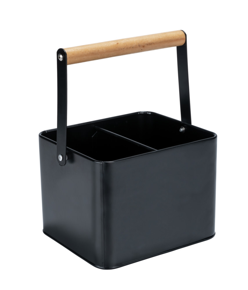 55023100_aufbewaahrungsbox-baco BACO schwarz Utensilienkorb mit Holzgriff