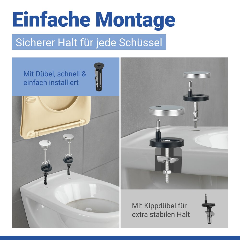 GALATI beige matt WC-Sitz belastbar bis 175 kg