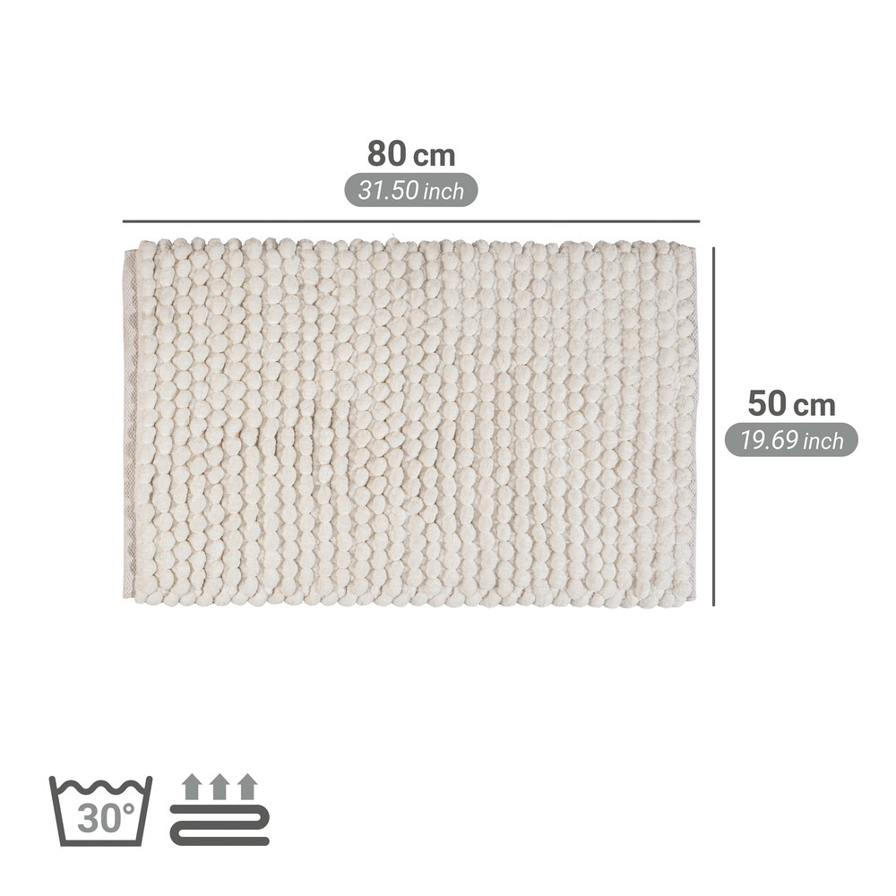 SOLIVO weiß Badteppich 2200 g/m², 50x80 cm