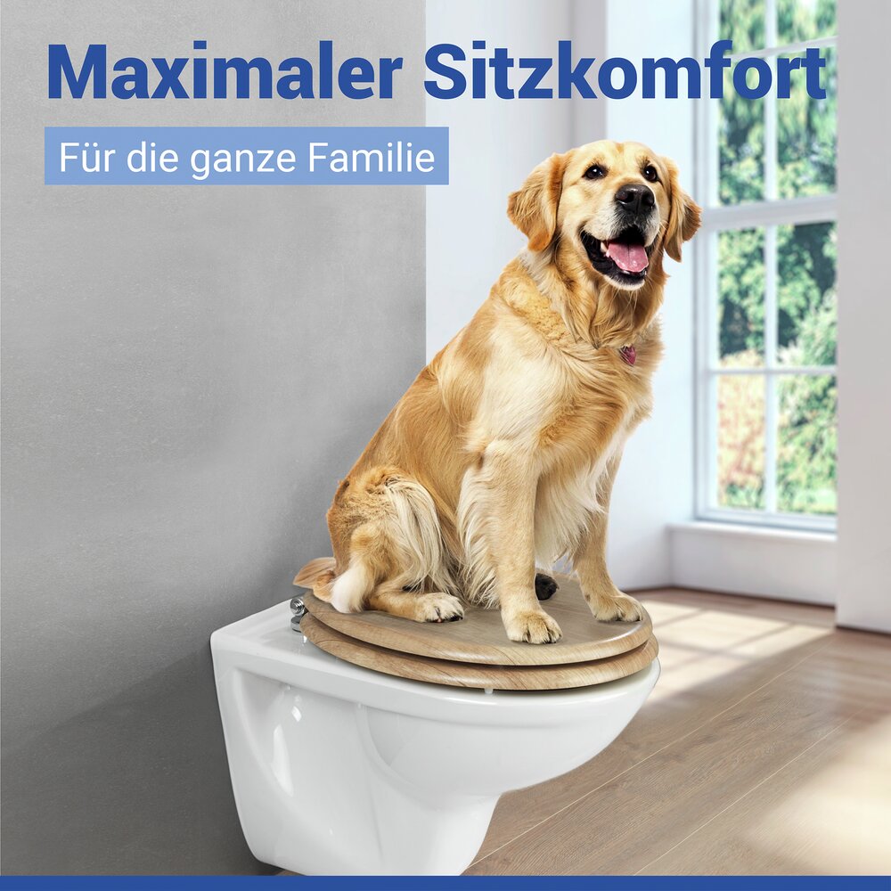 EICHE hell WC-Sitz mit Holzkern, FSC®-zertifiziert
