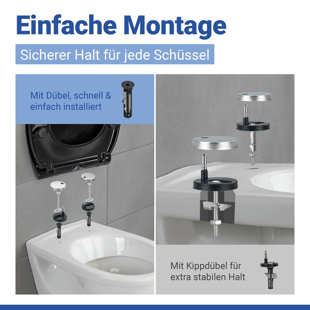 RIETI schwarz WC-Sitz belastbar bis 350 kg