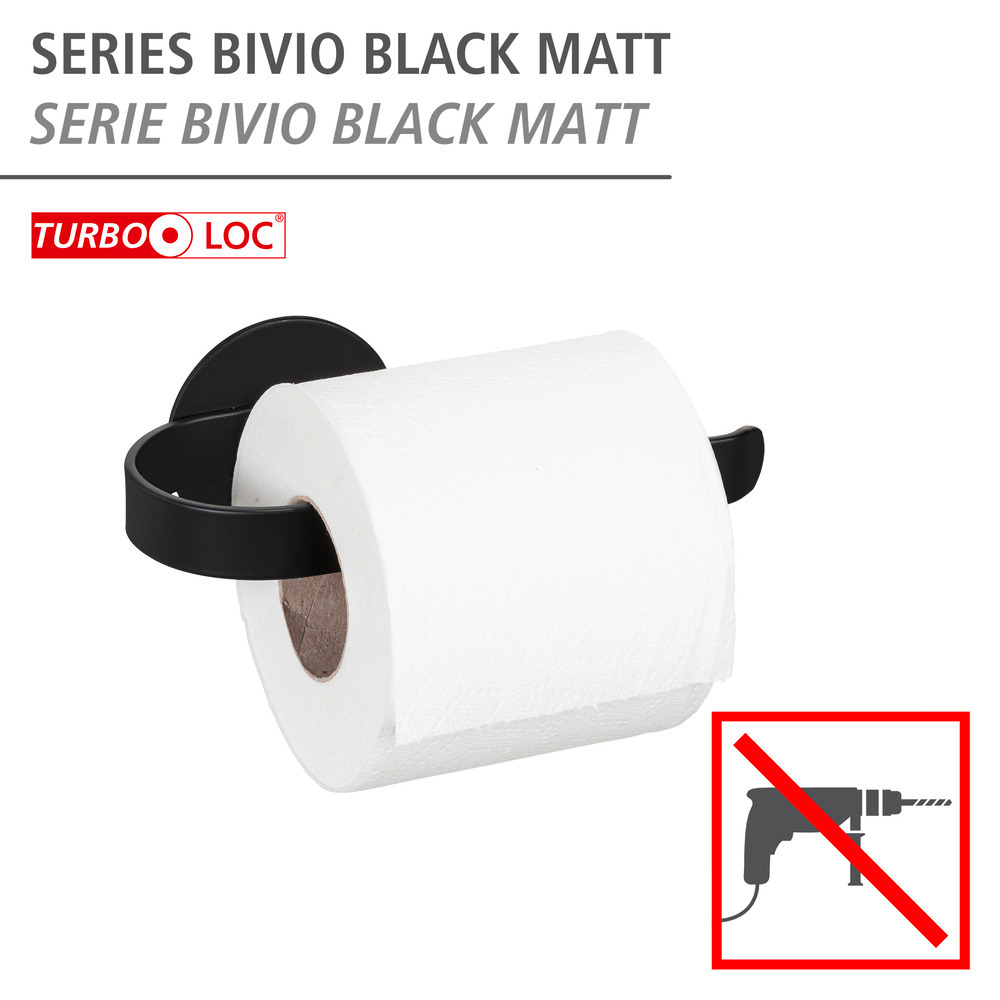 BIVIO black matt Turbo-Loc® Toilettenpapierhalter