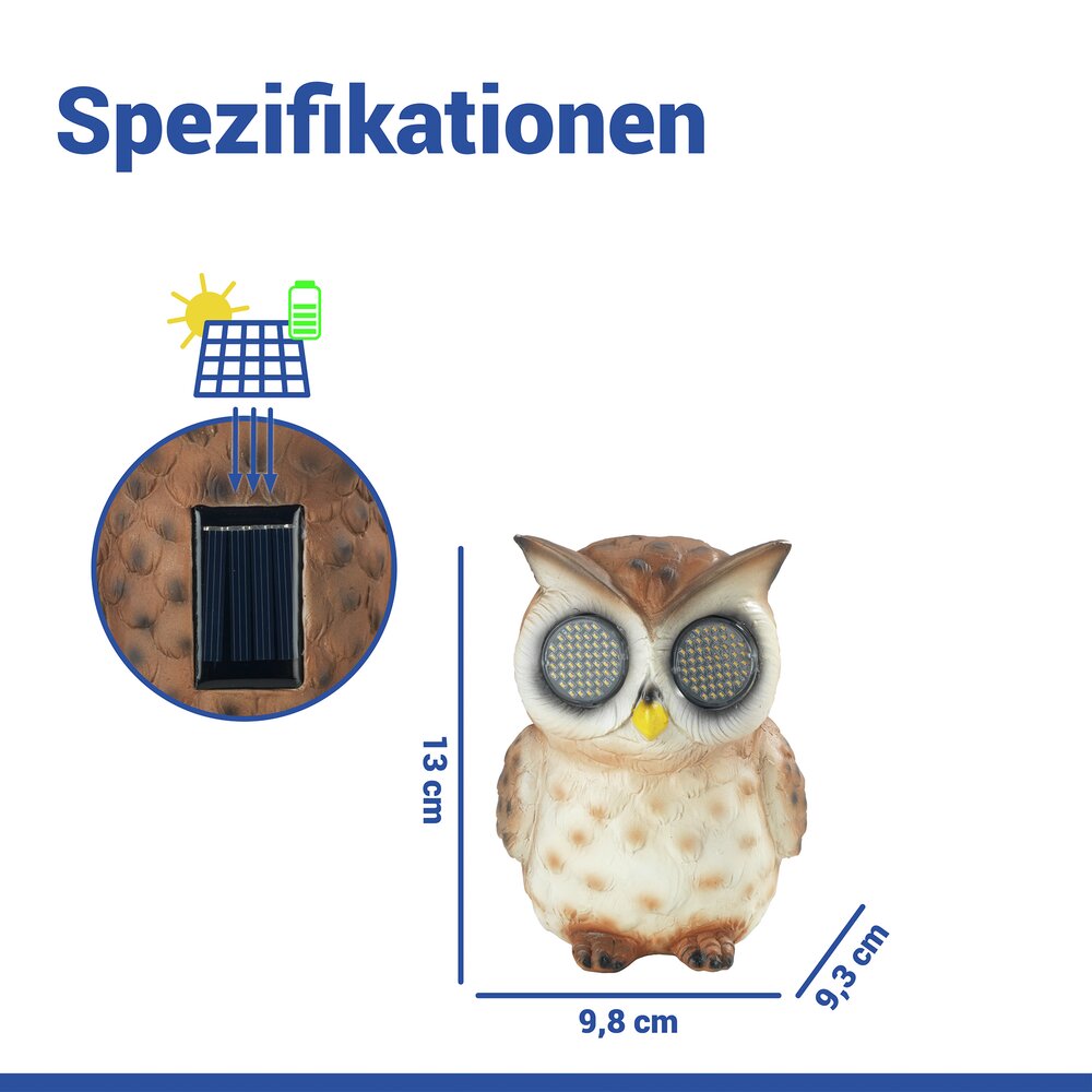 EULE Gartenfigur mit blinkenden LED-Augen