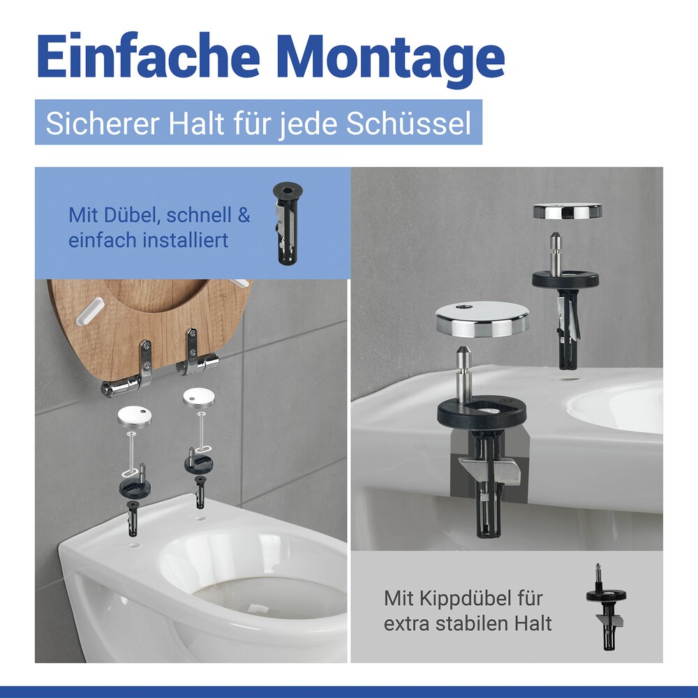 EICHE hell WC-Sitz mit Holzkern, FSC®-zertifiziert