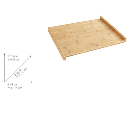BAMBUS Schneidebrett 45x35cm mit Anlegekante