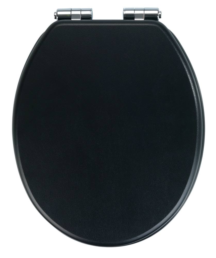 24846100-wcsitz-cuero-schwarz CUERO schwarz WC-Sitz in Lederoptik