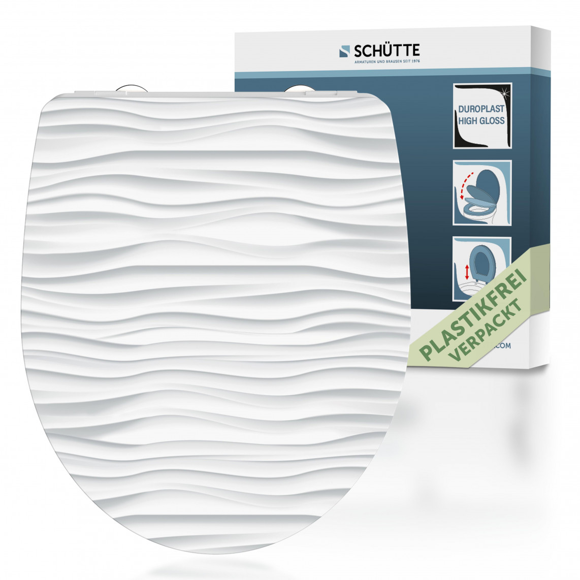 WHITE WAVE High-Gloss WC-Sitz, Montage von oben