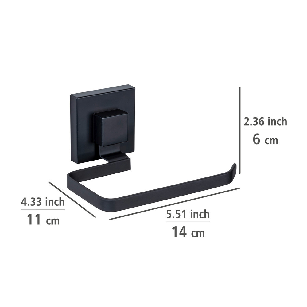 QUADRO schwarz VacuumLoc® Set: WC-Garnitur & Papierhalter
