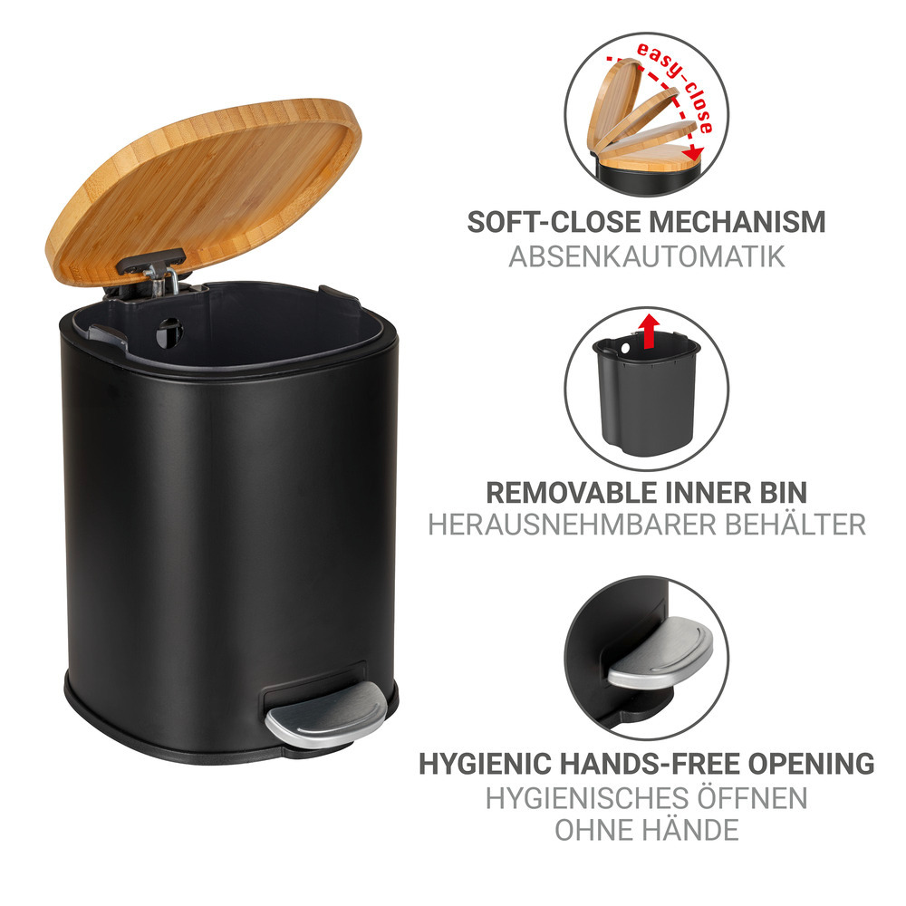 FIANEMA schwarz Kosmetikeimer, 3 l, Easy Close FIANEMA schwarz Kosmetikeimer, 3 l, Easy Close