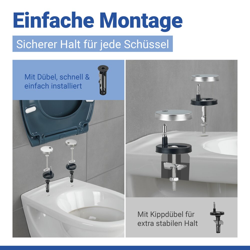 SAMOS Slate Blue Premium WC-Sitz, belastbar bis 175 kg