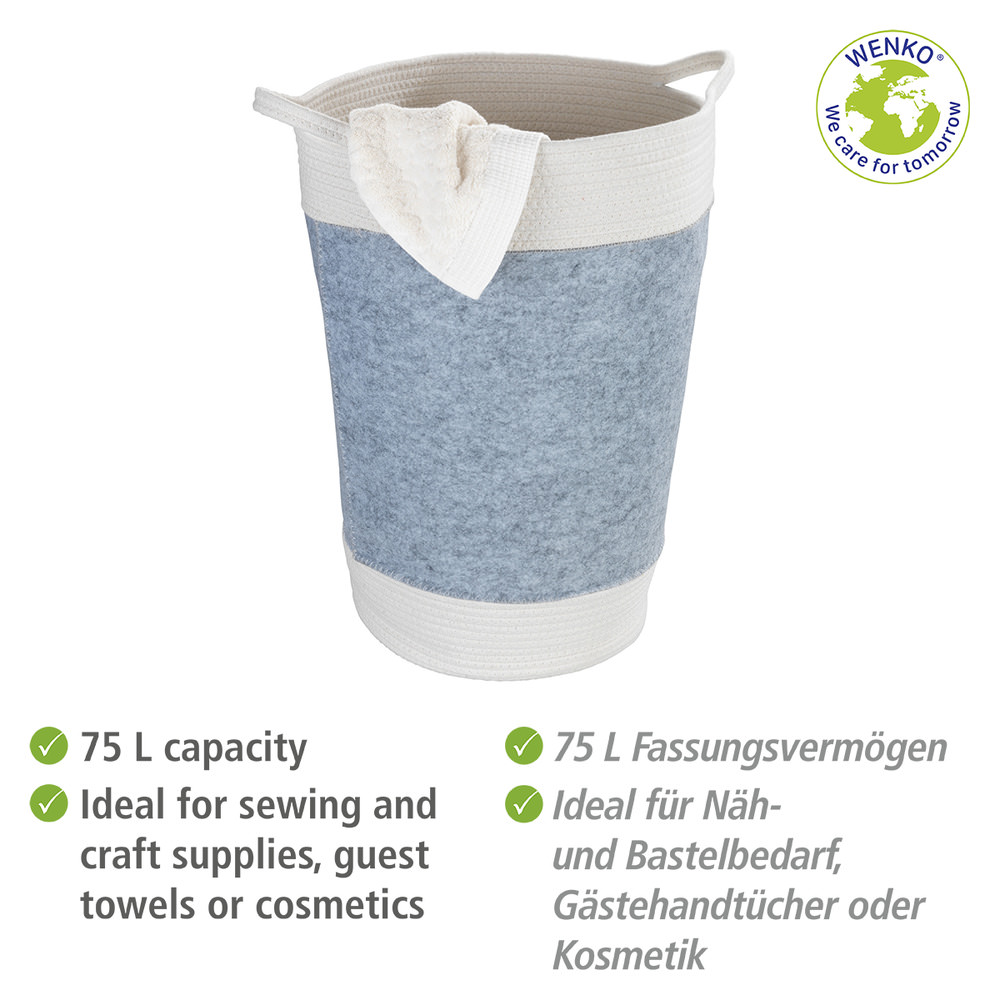 64493100_w-schetasche-bea-grau3 BEA hellgrau Filz-Wäschesammler, 75 Liter