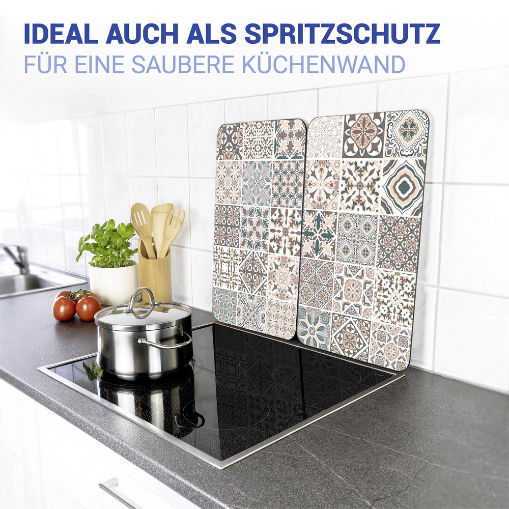 KACHEL 2er-Set Herdabdeckplatten aus Glas