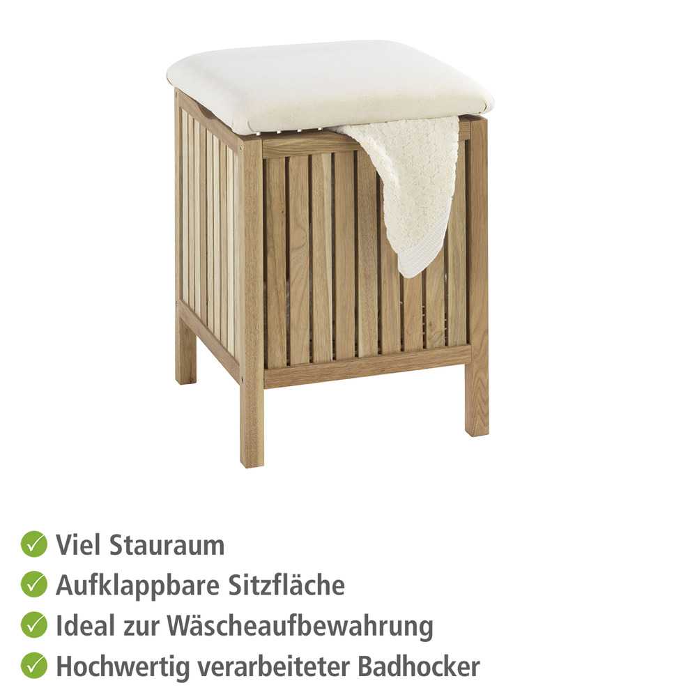 NORWAY Hocker gepolstert, Walnussholz, 65 l