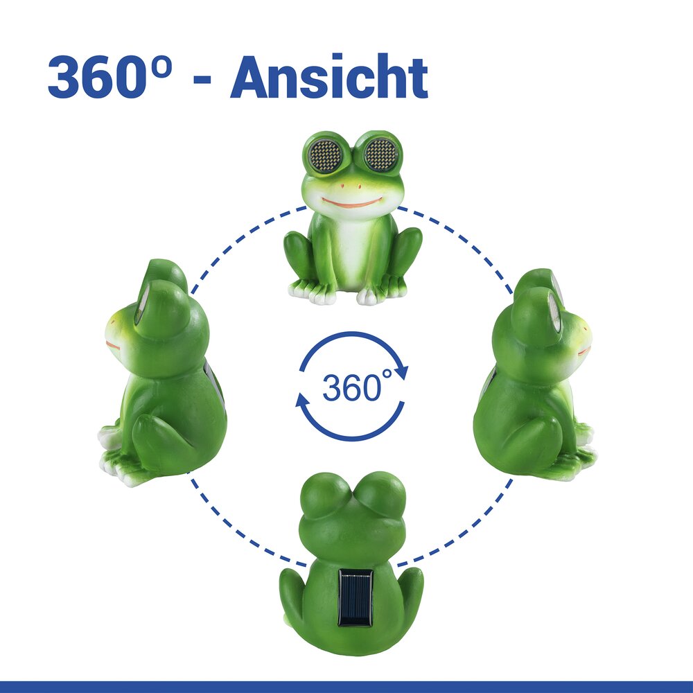 FROSCH Gartenfigur mit blinkenden LED-Augen