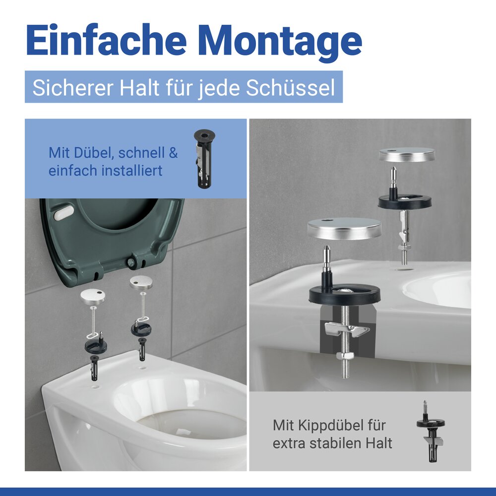 OTTANA dunkelgrau WC-Sitz antibakteriell beschichtet