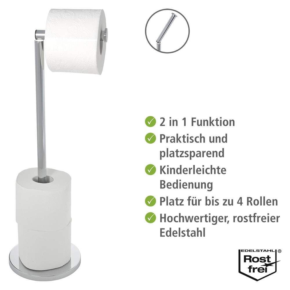 Toilettenpapierhalter 2 in 1 aus Edelstahl