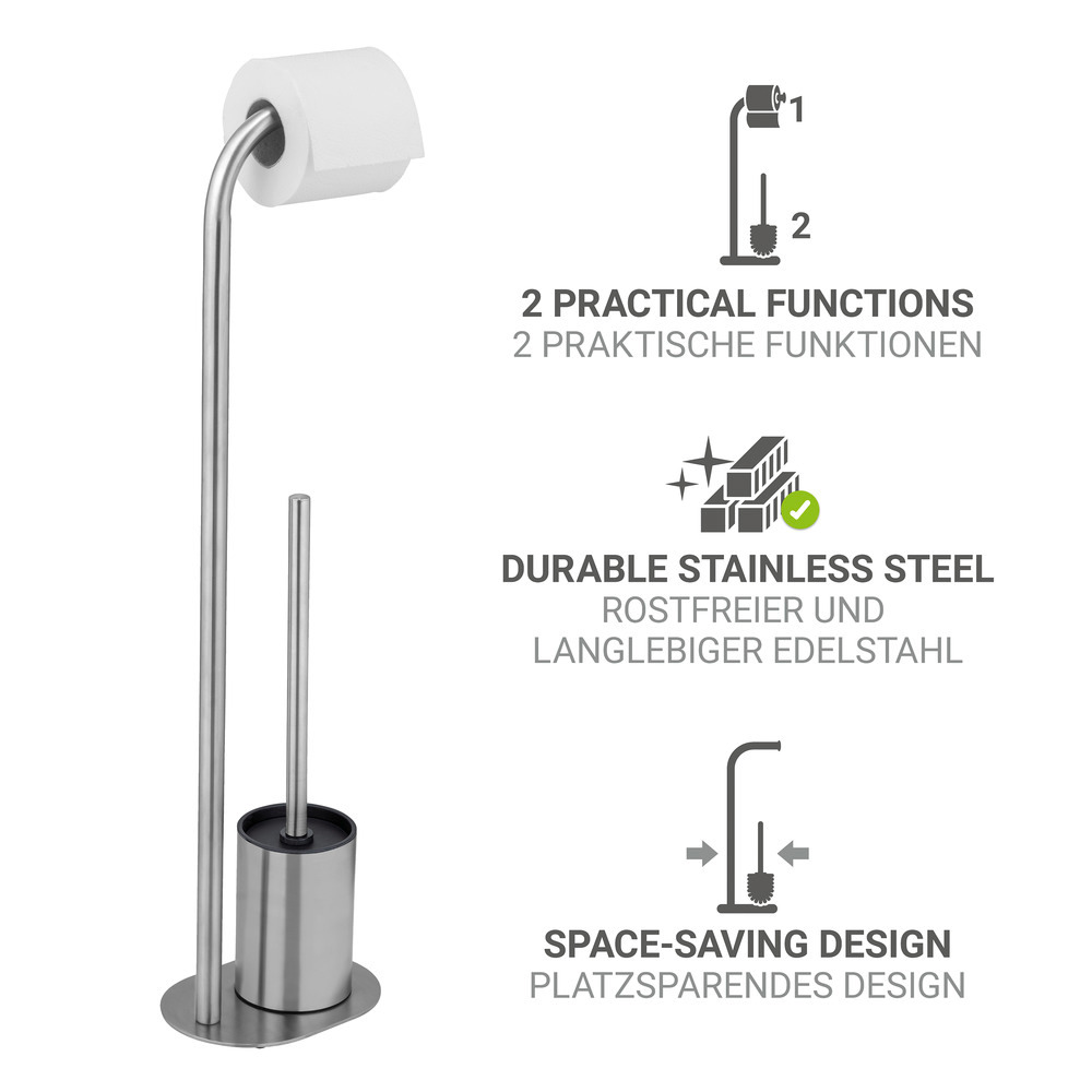 LEVANTE matt Stand WC-Garnitur aus Edelstahl