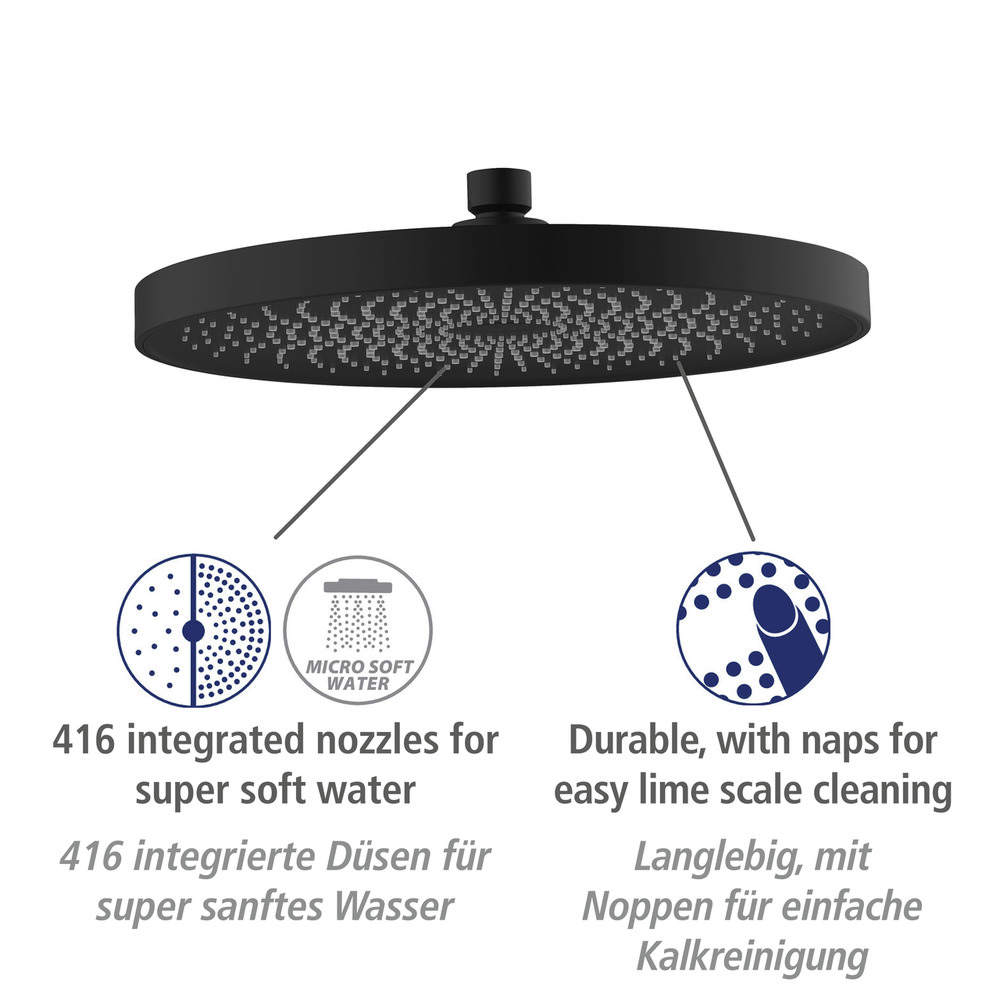 SOFTWATER schwarz Brauseset mit 2 Duschköpfen