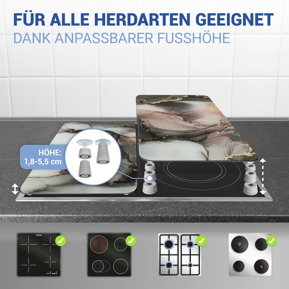 AQUARELL 2er-Set Herdabdeckplatten aus Glas