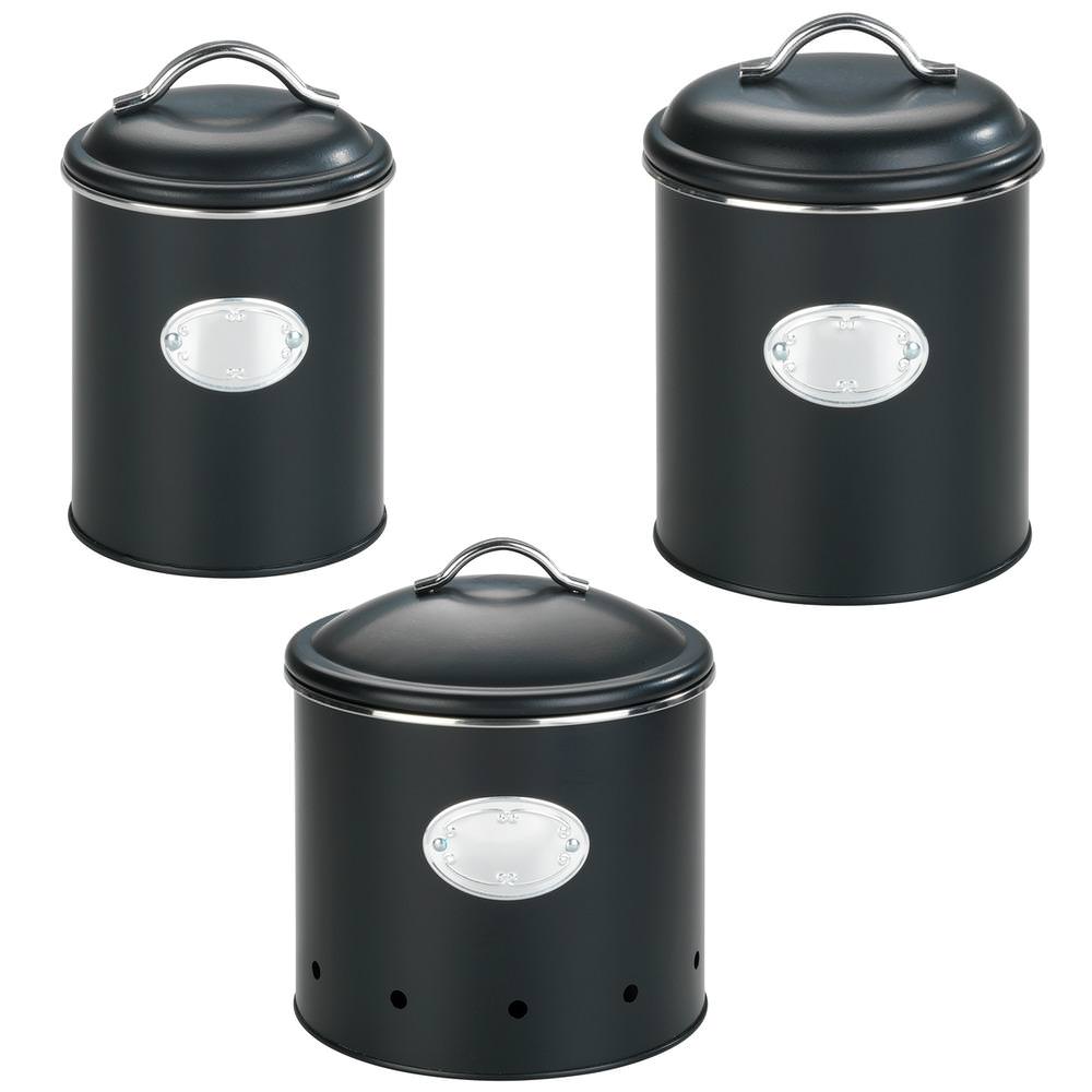 69600800-dosen-nero NERO schwarz Vorratsdosen aus Metall, 3er-Set