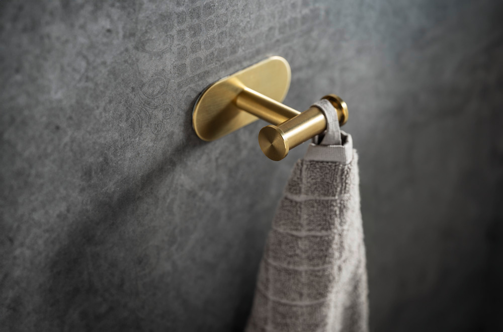 Duo OREA Gold matt Turbo-Loc® Wandhaken, Edelstahl Duo OREA Gold matt Turbo-Loc® Wandhaken, Edelstahl