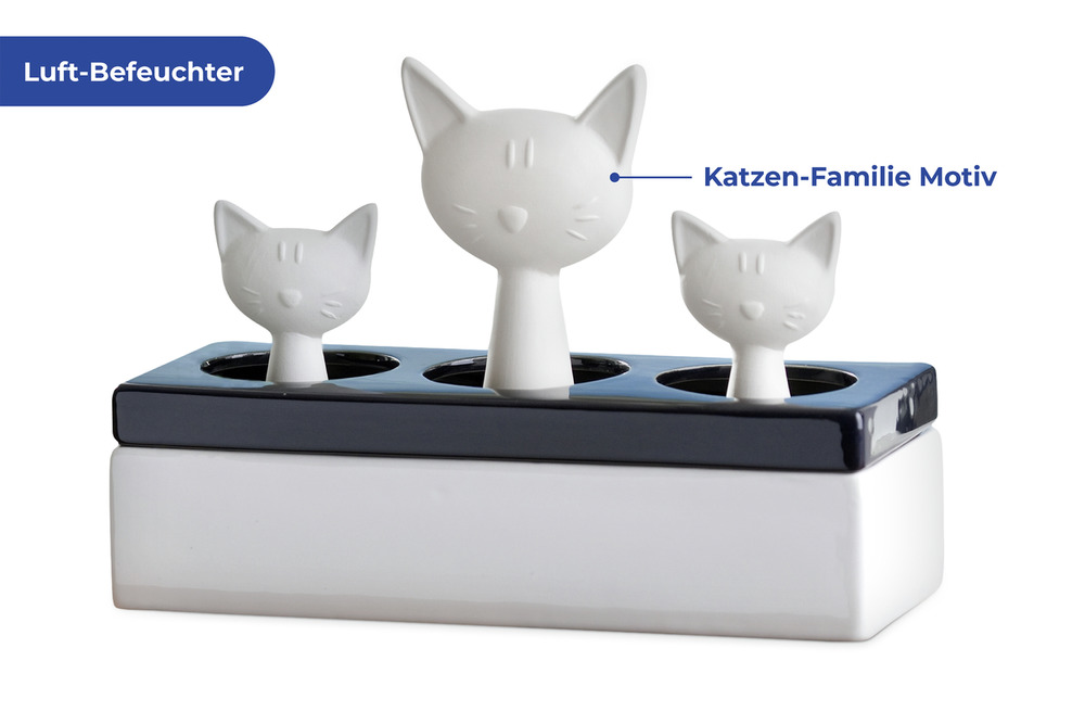 KATZENFAMILIE Luftbefeuchter aus Keramik