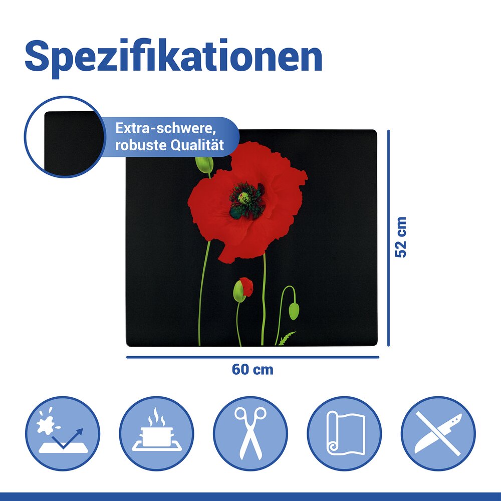 MOHN Herdabdeckmatte 60x52cm aus Kunststoff