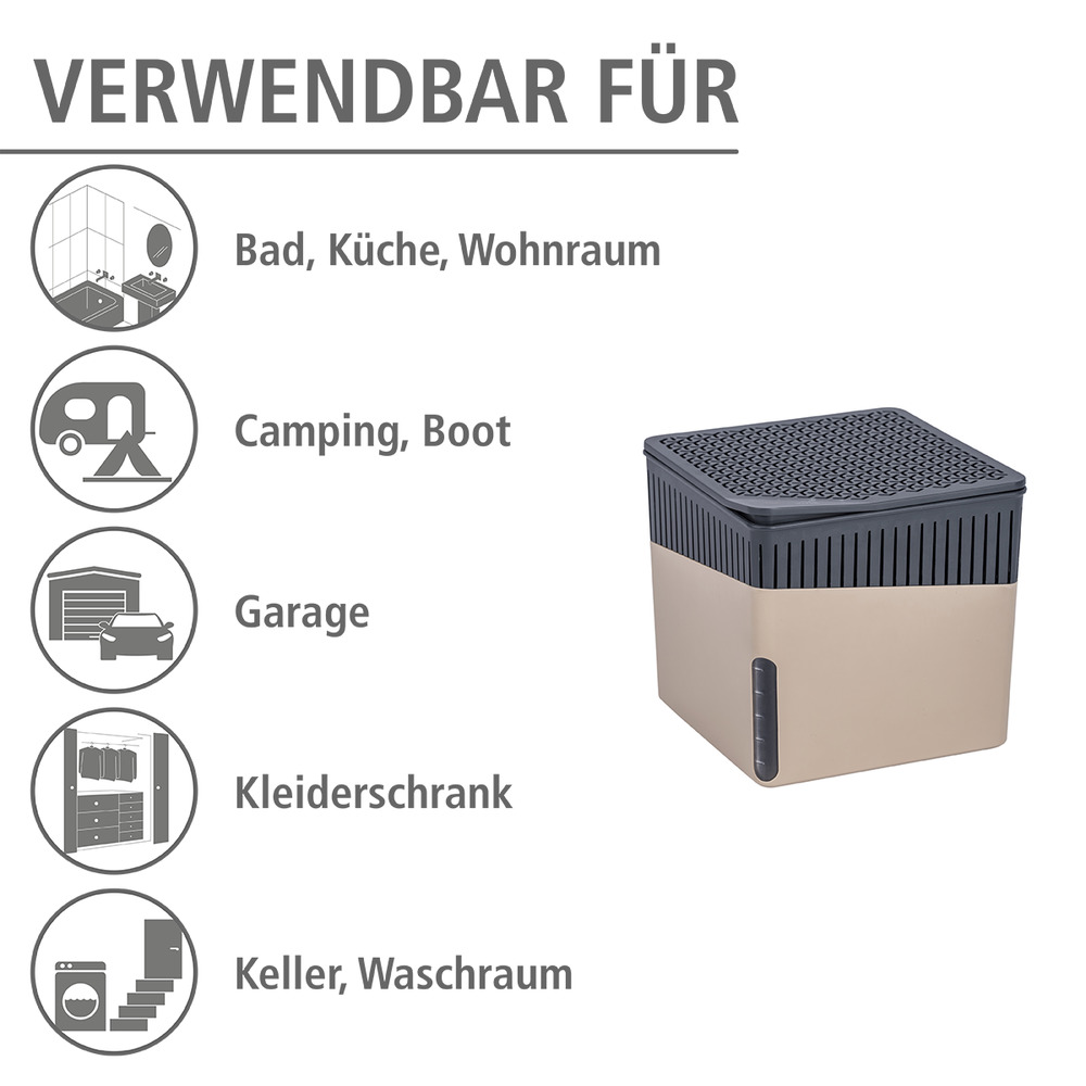 CUBE beige Entfeuchter 500g, 2er-Set