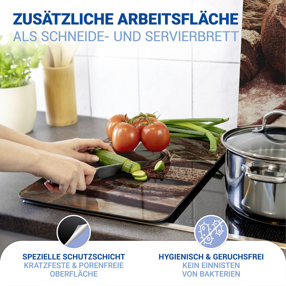 BROT 2er-Set Herdabdeckplatten aus Glas