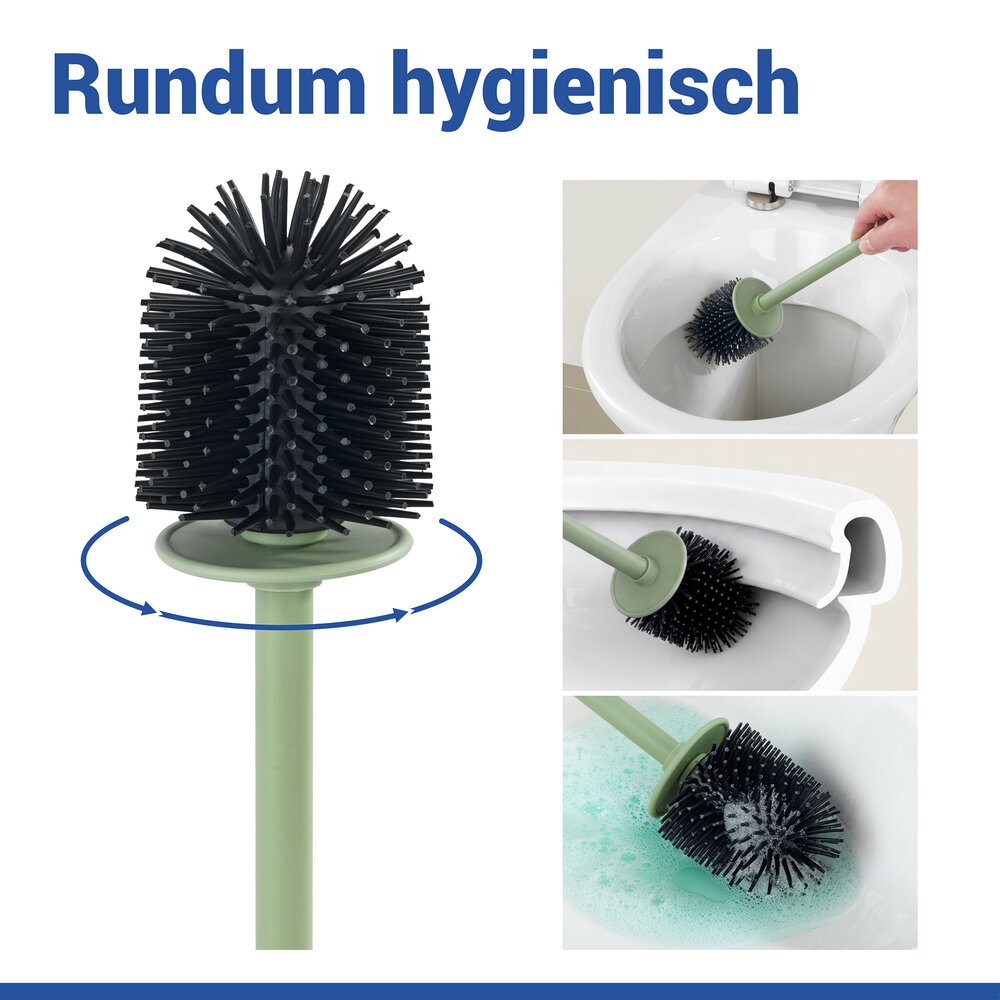 FABLO grün WC-Garnitur, Bürstenkopf aus Silikon