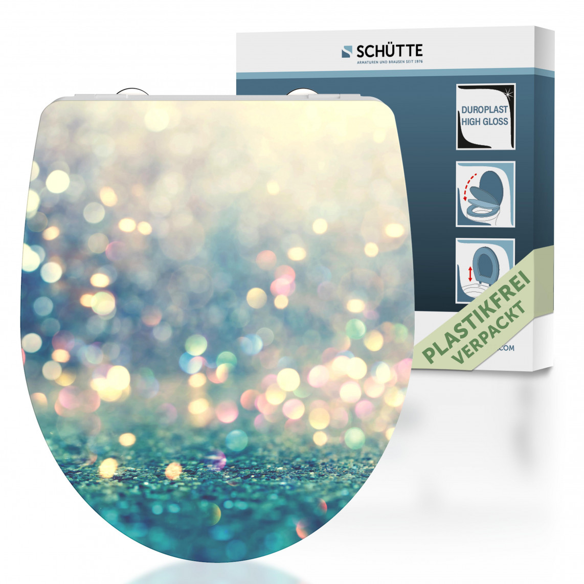 MAGIC LIGHTS High-Gloss WC-Sitz, Montage von oben