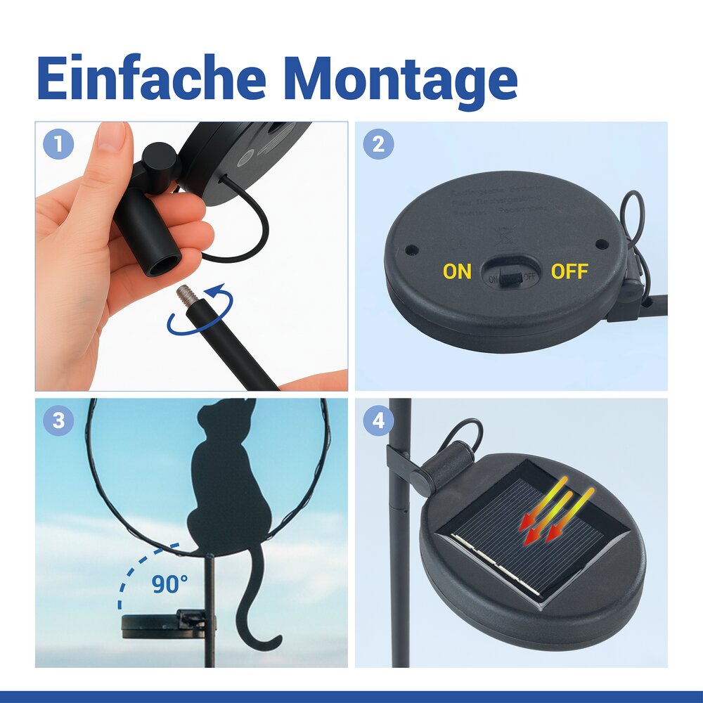 KATZE Gartenstecker aus Metall, solarbetrieben