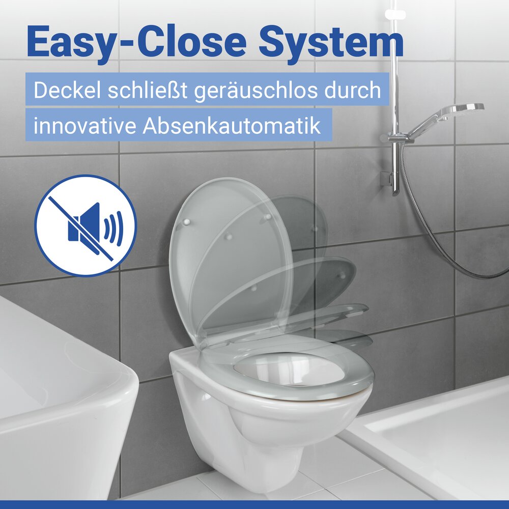 OTTANA hellgrau WC-Sitz antibakteriell beschichtet