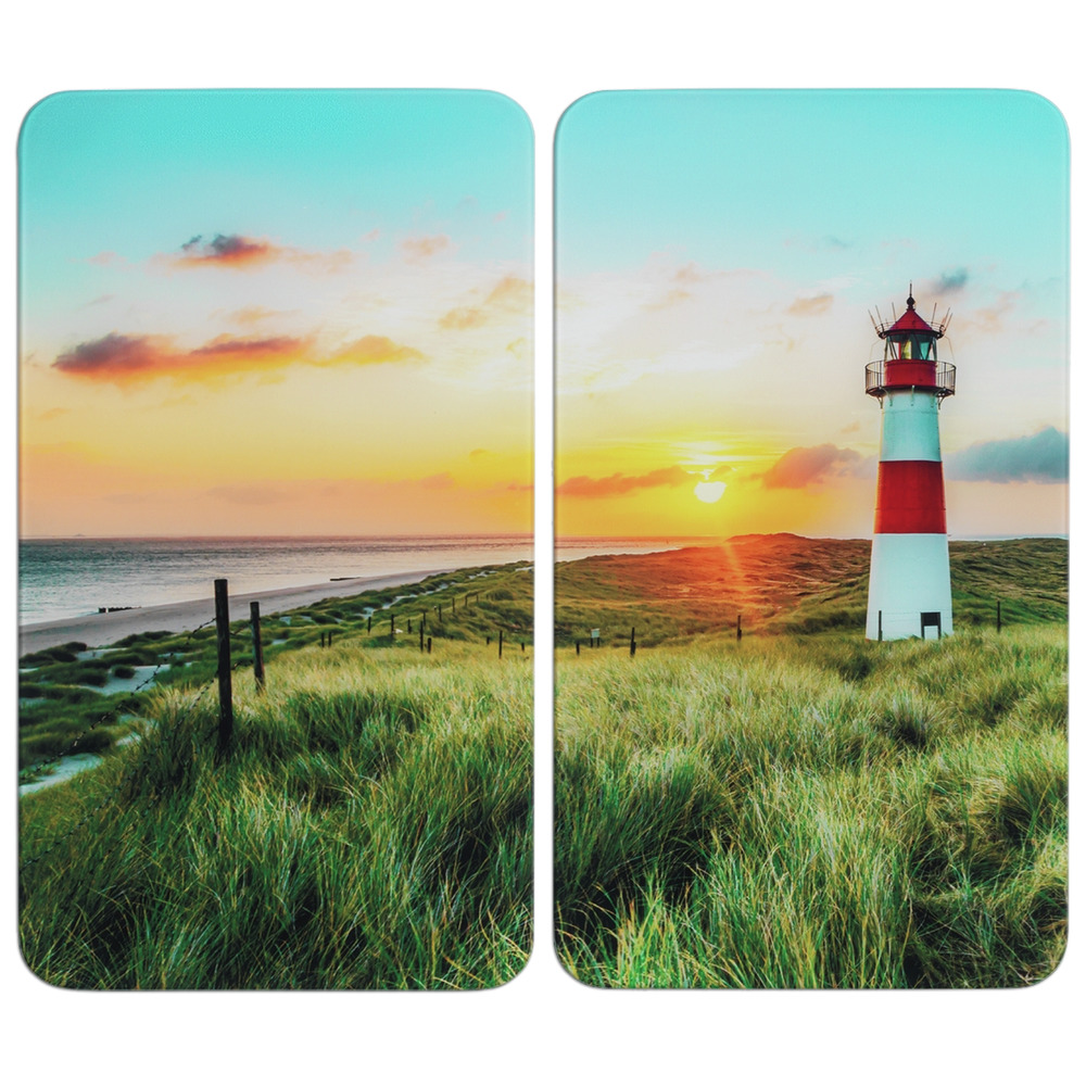 LEUCHTTURM  2er-Set Herdbdeckplatten aus Glas