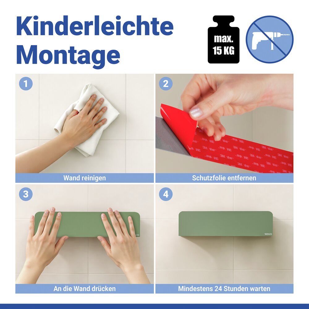 LIZAN grün Turbo-Loc® Wandablage aus Edelstahl