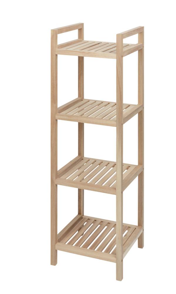 ACINA Standregal mit 4 Ablagen aus Akazienholz