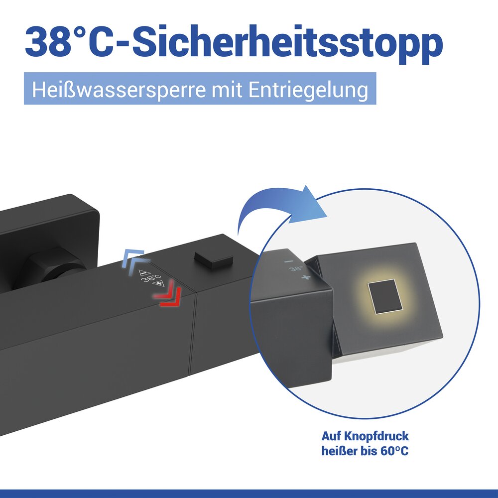 CUADRO schwarz Premium Duschsystem mit Armatur