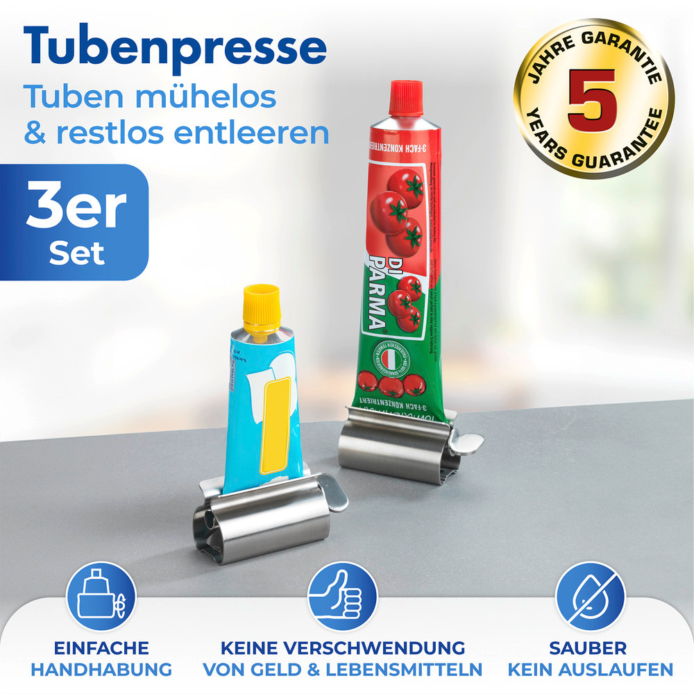 TUBENPRESSE aus Edelstahl, 3er-Set