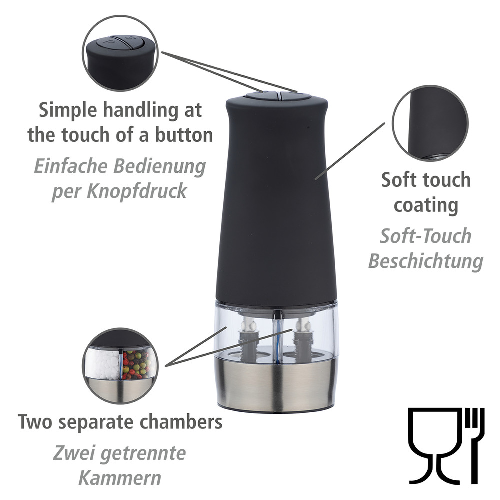 Elektrische 2in1 Salz- und Pfeffermühle mit Licht
