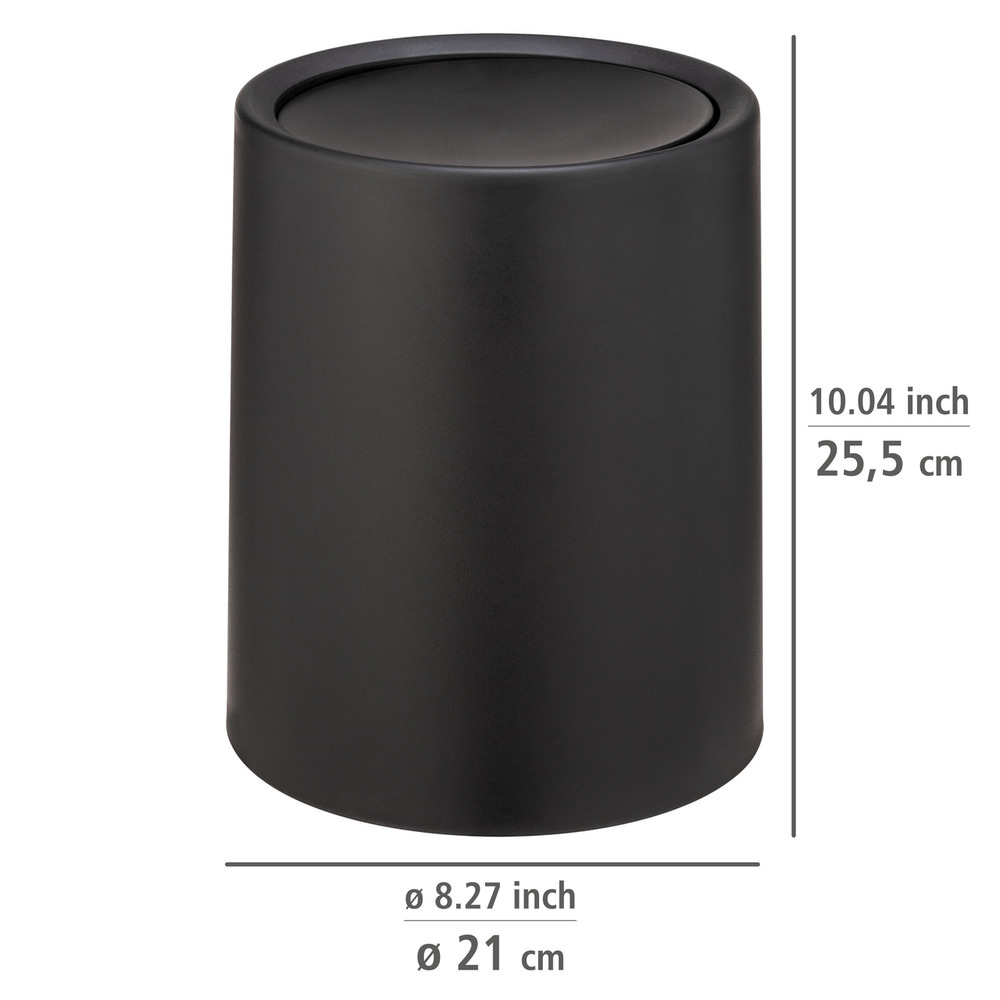 ATRI schwarz Schwingdeckeleimer, 6 l