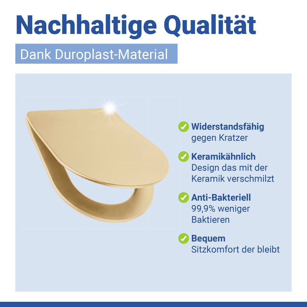 GALATI beige matt WC-Sitz belastbar bis 175 kg