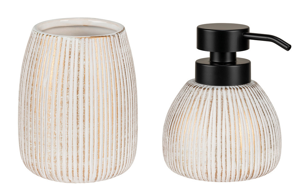 PASCOLI gold Badzubehör-Set aus Keramik, 2-teilig PASCOLI gold Badzubehör-Set aus Keramik, 2-teilig