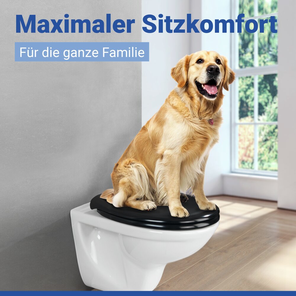 RIETI schwarz WC-Sitz belastbar bis 350 kg