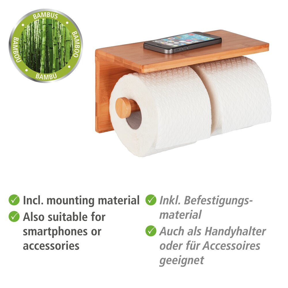 Duo BAMBUSA Toilettenpapierhalter aus Bambus