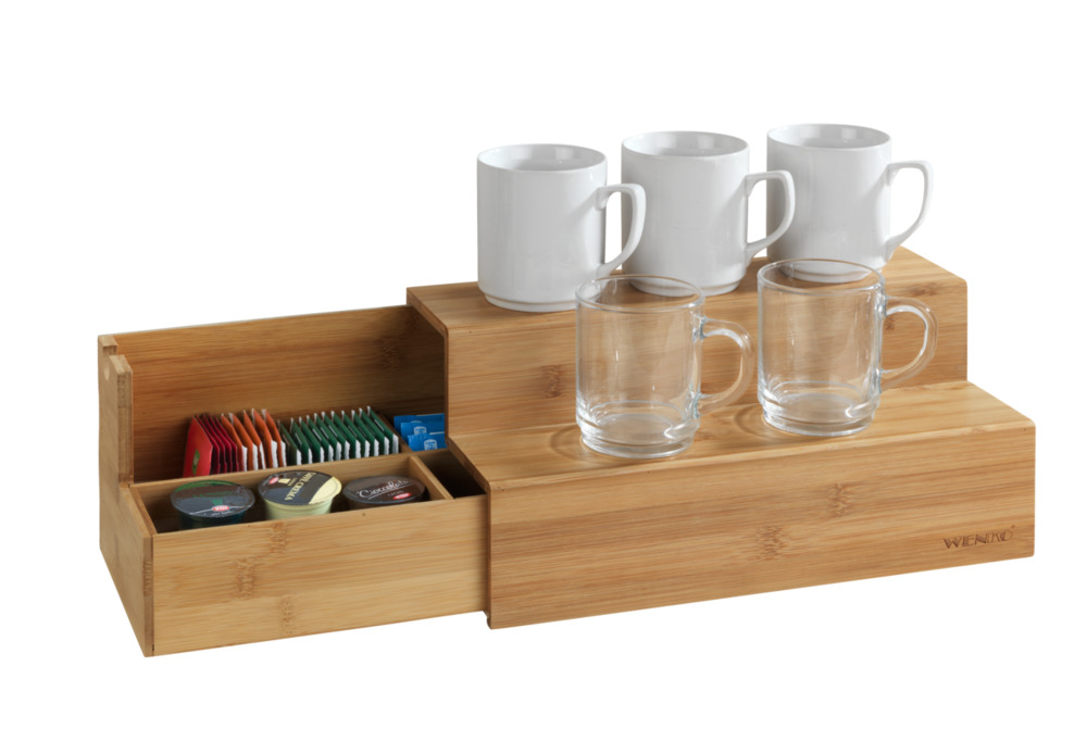 BAMBUS Regal-Treppe für Kaffee und Tee