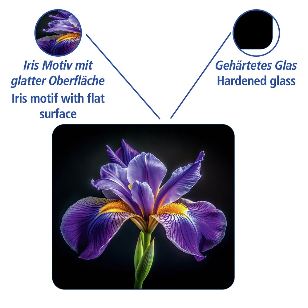IRIS Multiplatte 56x50 cm aus Glas