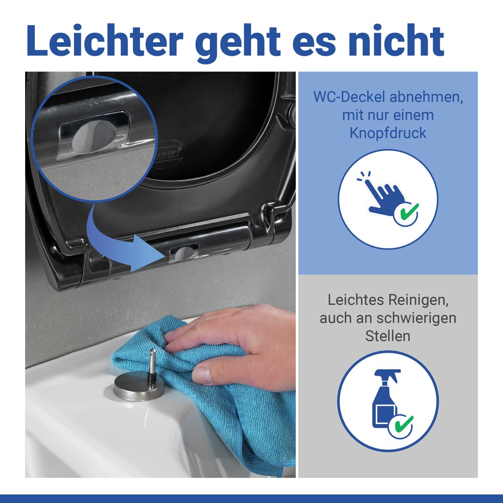 RIETI schwarz WC-Sitz belastbar bis 350 kg